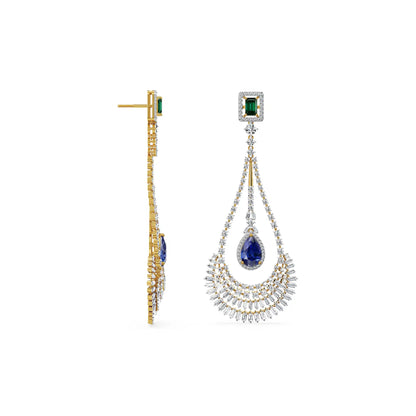 Royal Rhapsody Lab Grown Diamond Chandelier Earrings - Perspective View