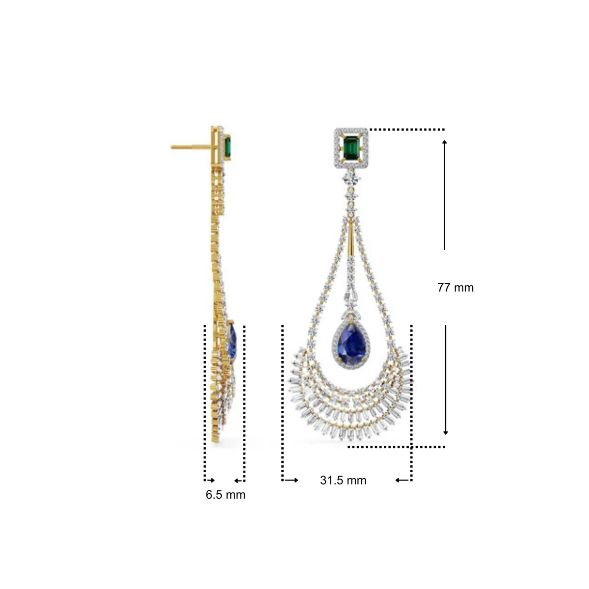 Royal Rhapsody Lab Grown Diamond Chandelier Earrings