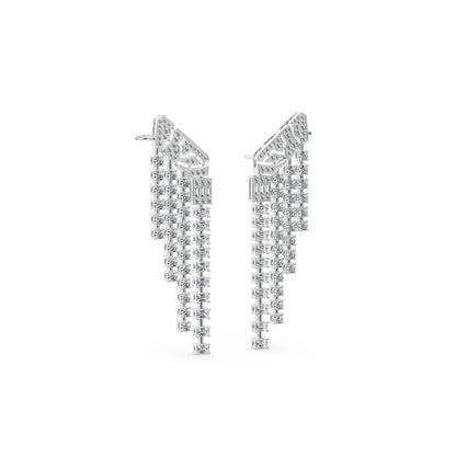 Art Deco Lab Grown Diamond Chandelier Earrings
