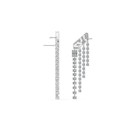 Art Deco Lab Grown Diamond Chandelier Earrings