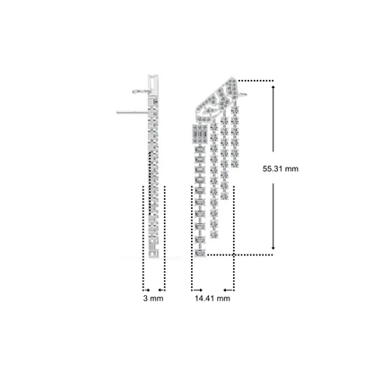 Art Deco Lab Grown Diamond Chandelier Earrings