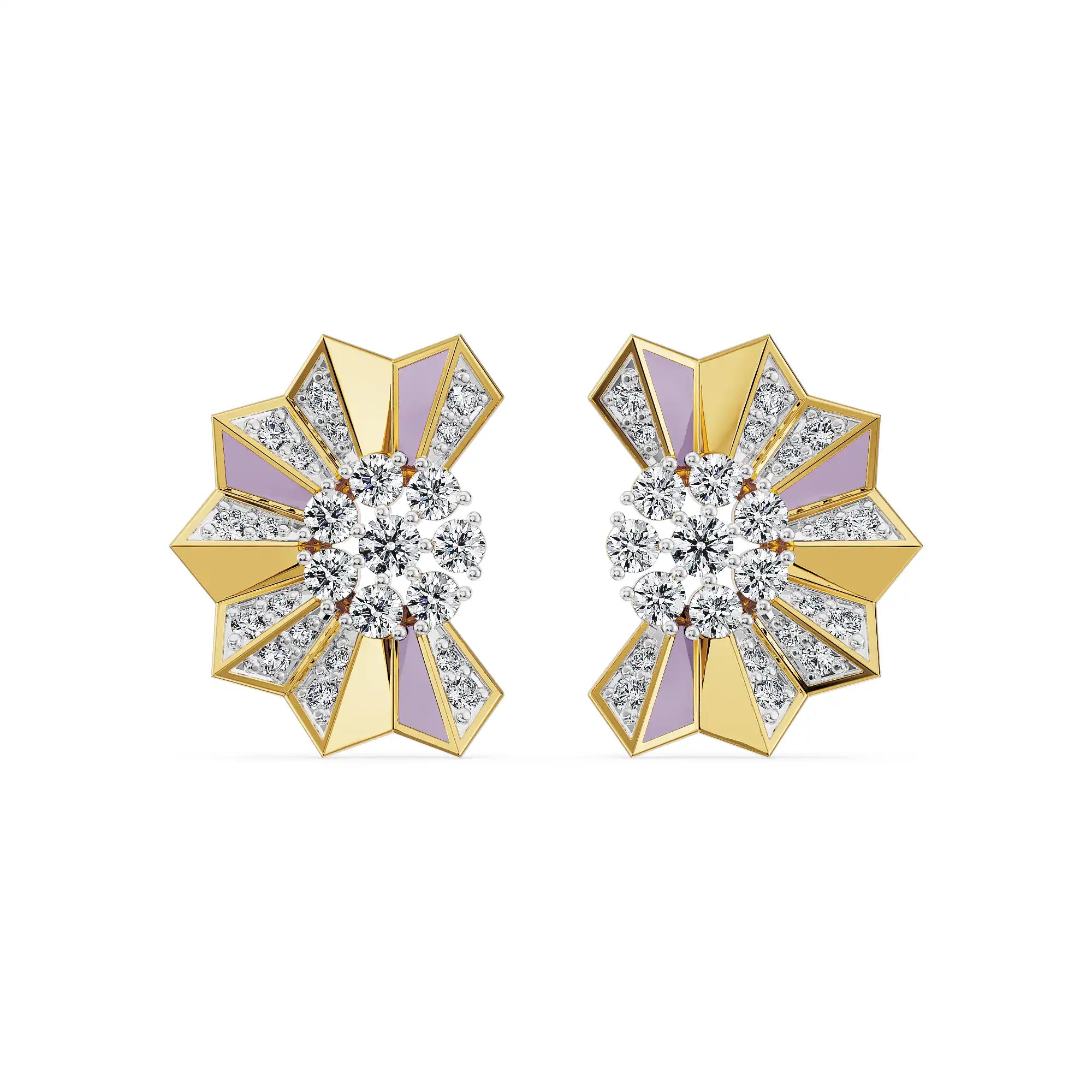 Lilac Prism Lab Grown Diamond Earrings - front view