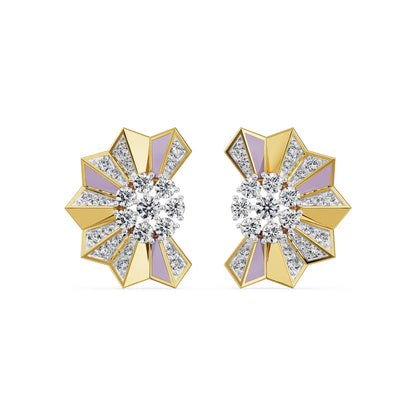 Lilac Prism Lab Grown Diamond Earrings - front view