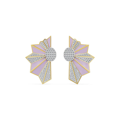 Lilac Art Deco Lab Grown Diamond Earrings - front view