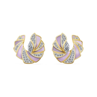 Opaline Orbit Lab Grown Diamond Earrings - front view
