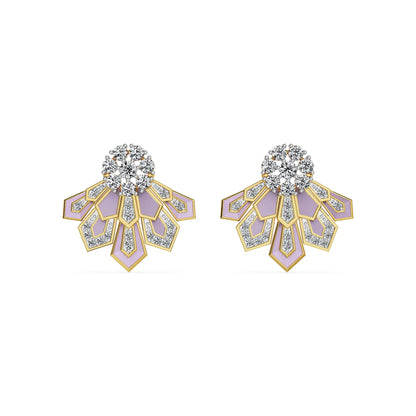 Lavender Cascade Lab Grown Diamond Earrings - front view