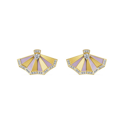 Lavender Gleam Lab Grown Diamond Earrings - front view