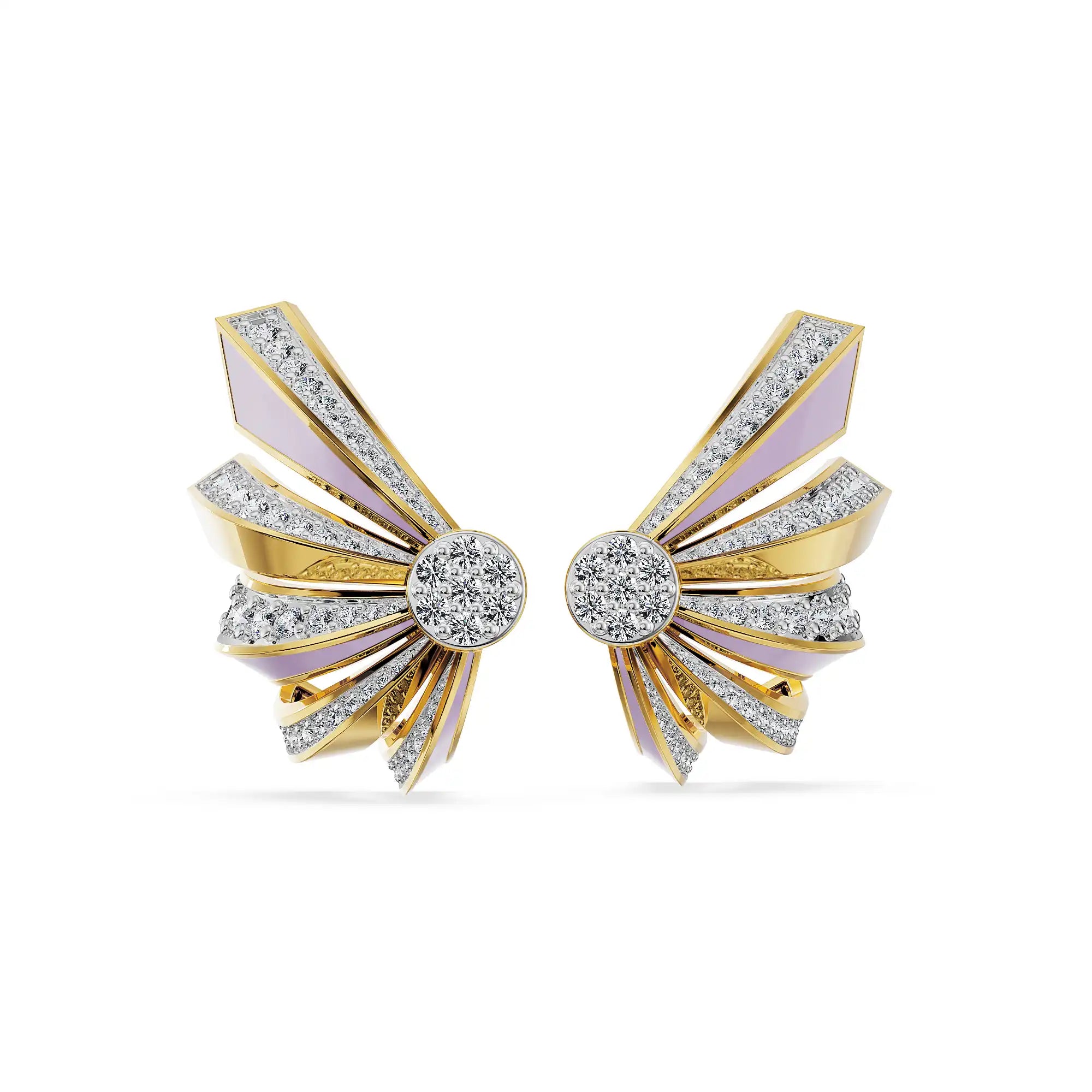 Lilac Wings Lab Grown Diamond Earrings - front view