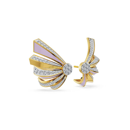 Lilac Wings Lab Grown Diamond Earrings - side view