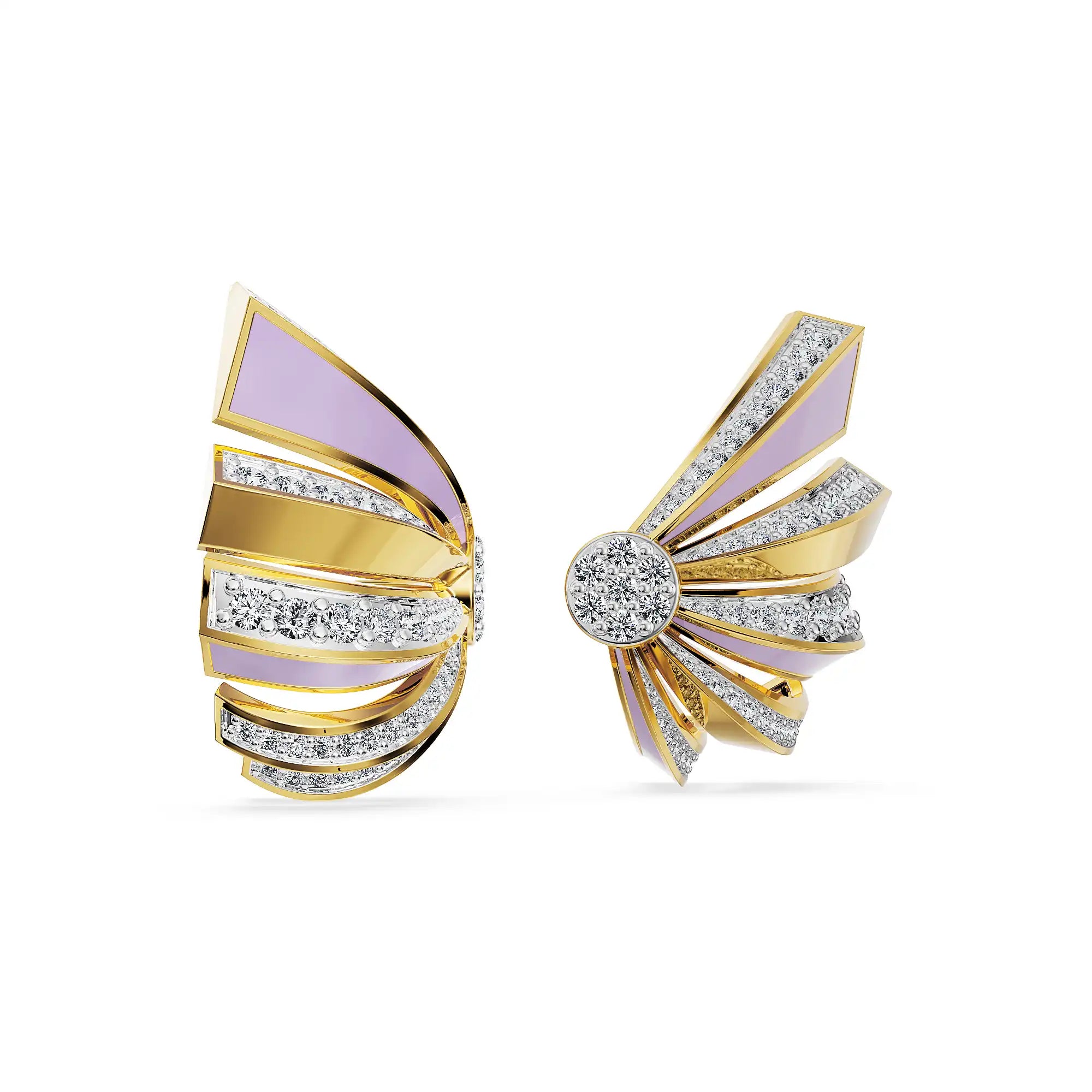Lilac Wings Lab Grown Diamond Earrings - perspective view