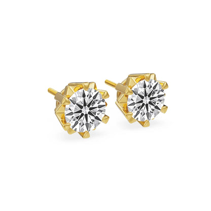 Floral Solitaire Hearts & Arrows Lab Grown Diamond Studs