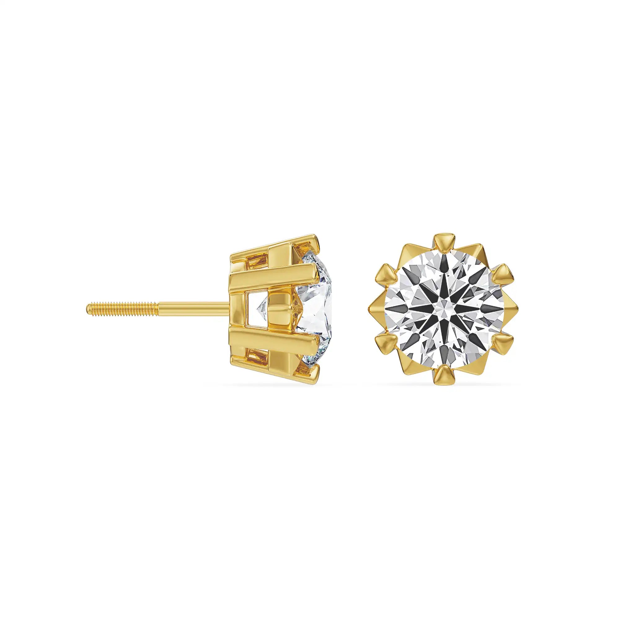 Floral Solitaire Hearts & Arrows Lab Grown Diamond Studs