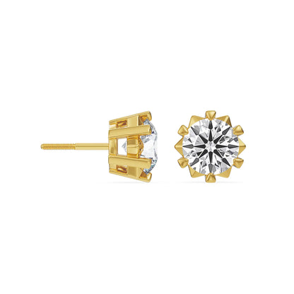 Floral Solitaire Hearts & Arrows Lab Grown Diamond Studs