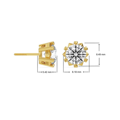 Floral Solitaire Hearts & Arrows Lab Grown Diamond Studs