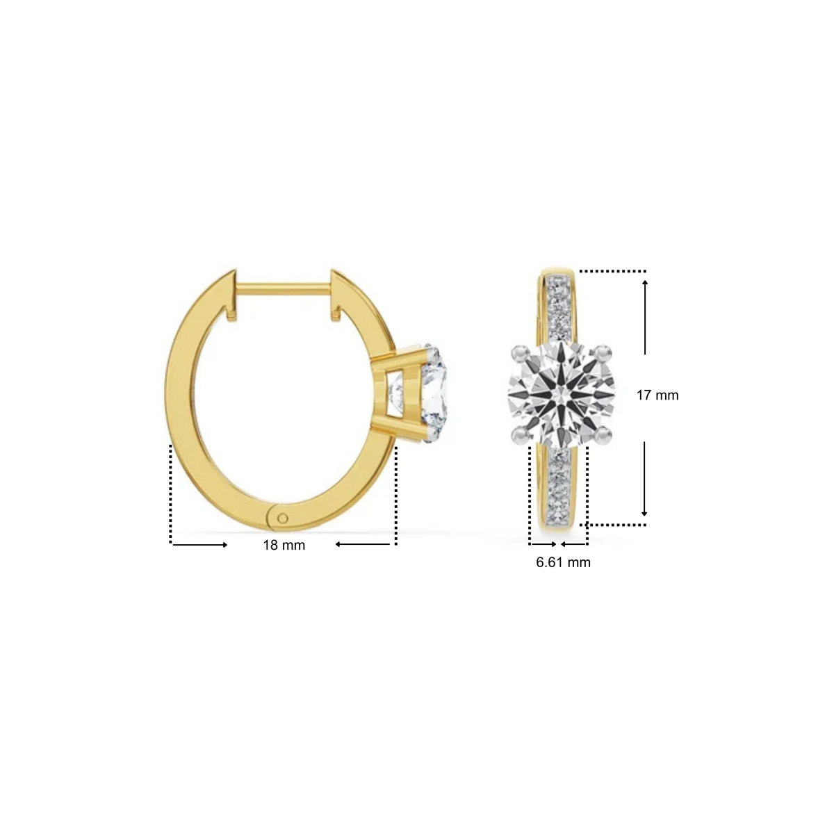 Magnolia Hearts & Arrows Lab Grown Diamond Hoops