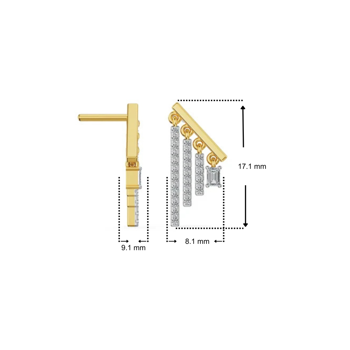 Linear Lab Grown Diamond Earrings