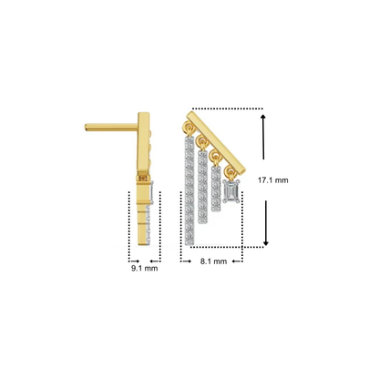 Linear Lab Grown Diamond Earrings