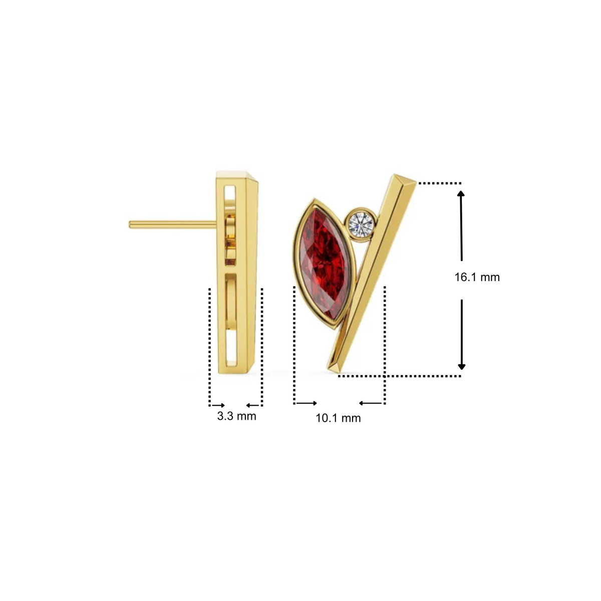 Crimson Ruby Lab Grown Diamond Earrings