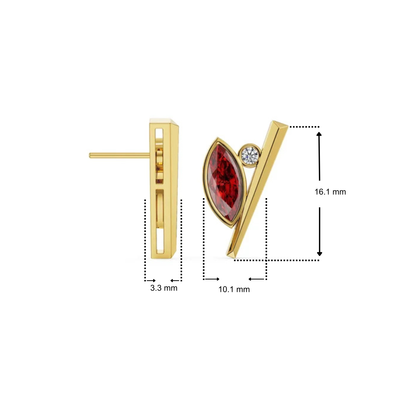 Crimson Ruby Lab Grown Diamond Earrings