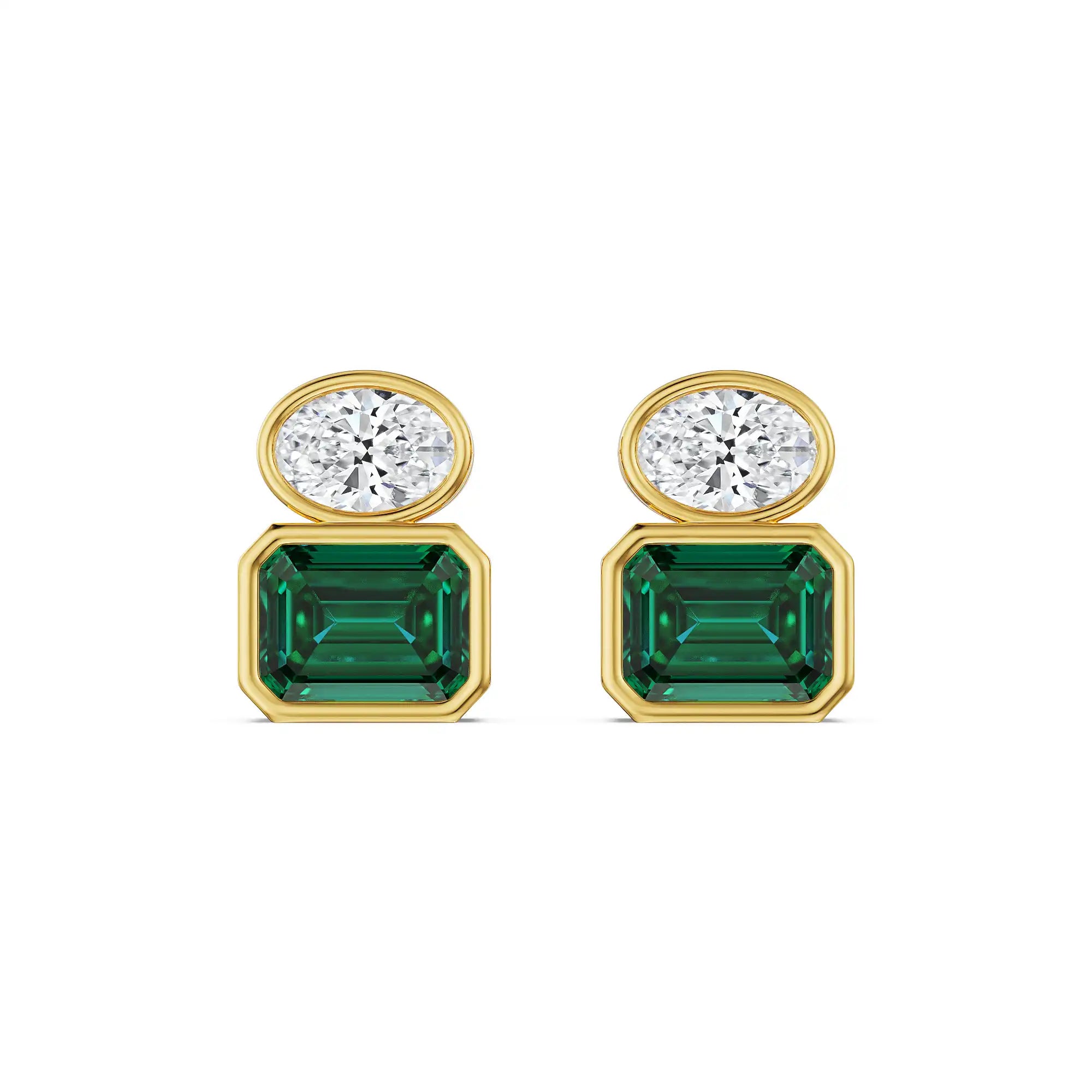 Emerald Pop Lab Grown Diamond Earrings