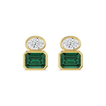 Emerald Pop Lab Grown Diamond Earrings
Front View