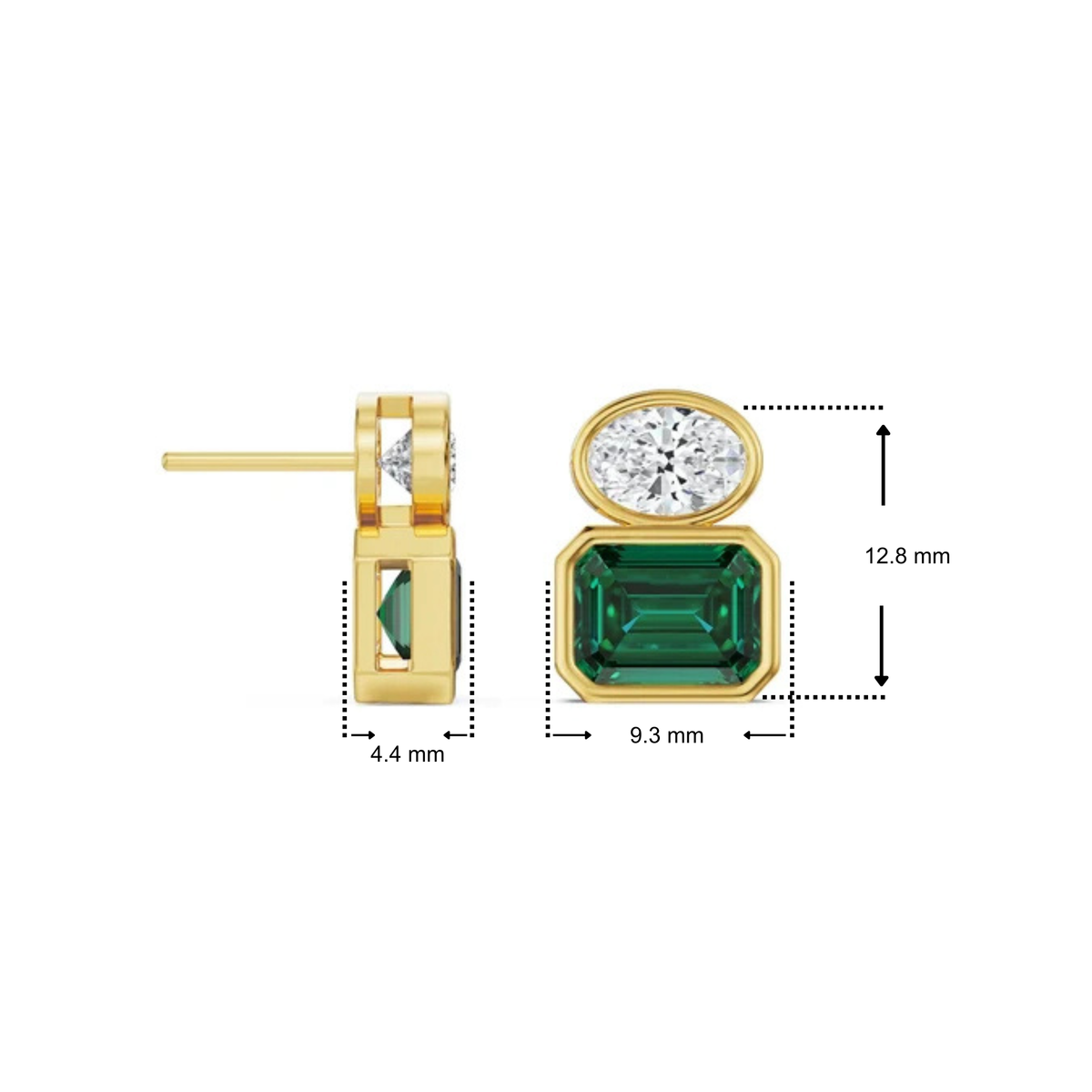 Emerald Pop Lab Grown Diamond Earrings