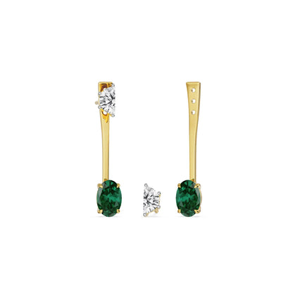 Half Moon & Oval Lab Grown Diamond Earrings