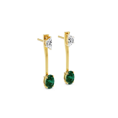 Half Moon & Oval Lab Grown Diamond Earrings