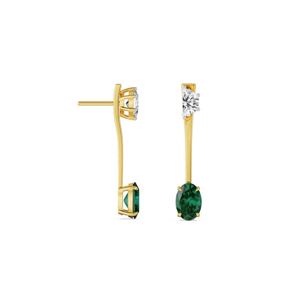 Half Moon & Oval Lab Grown Diamond Earrings