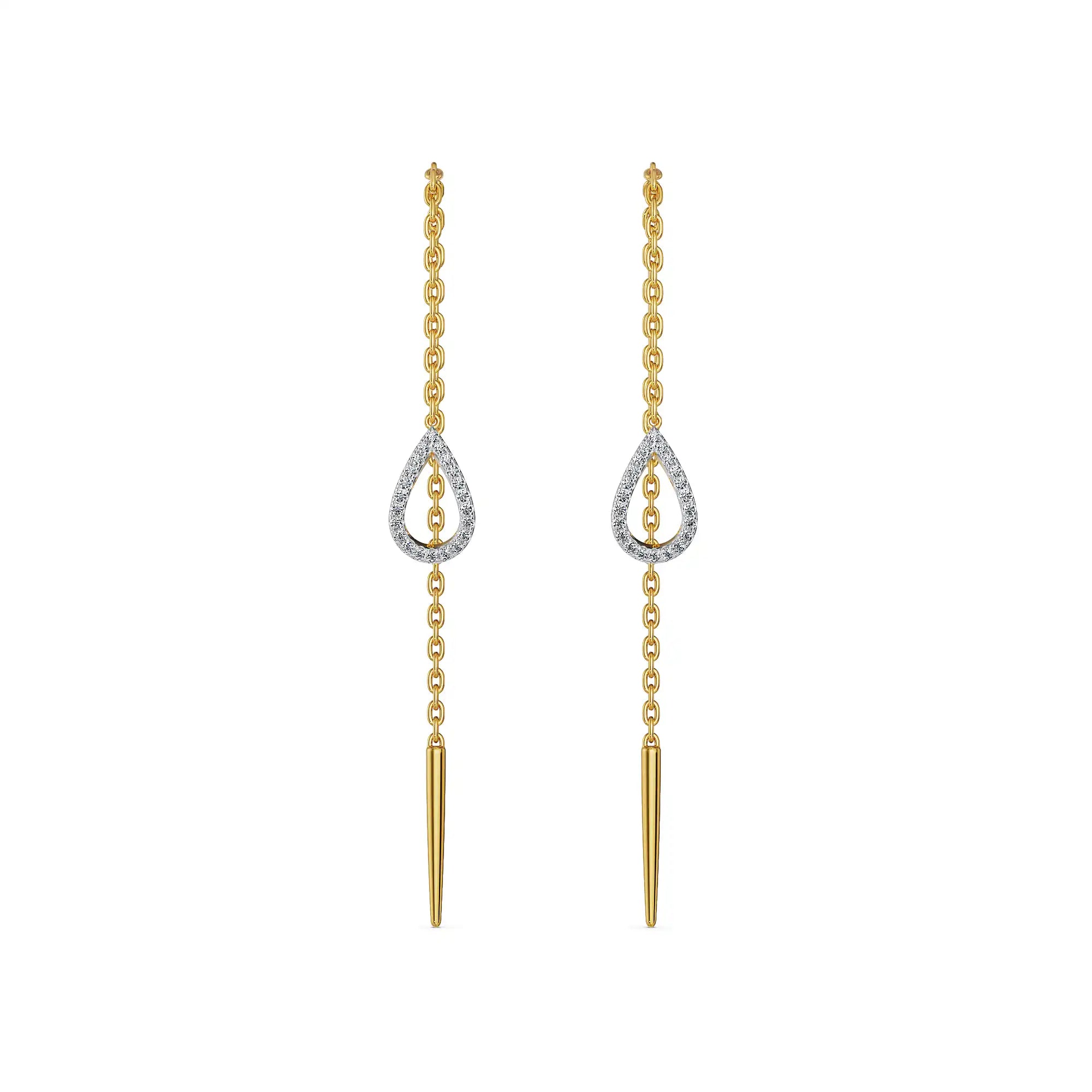 Pear Sui Dhaga Lab Grown Diamond Earrings