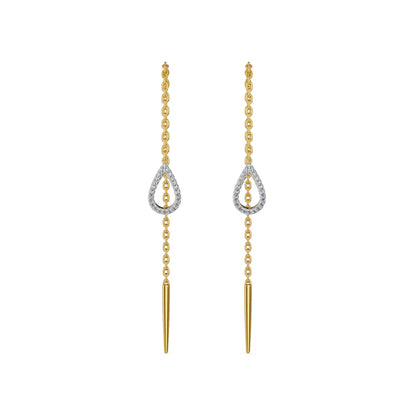 Pear Sui Dhaga Lab Grown Diamond Earrings