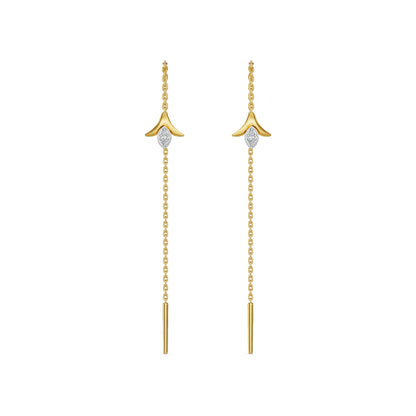 Emerald Fanfare Sui Dhaga Lab Diamond Earrings
Front View