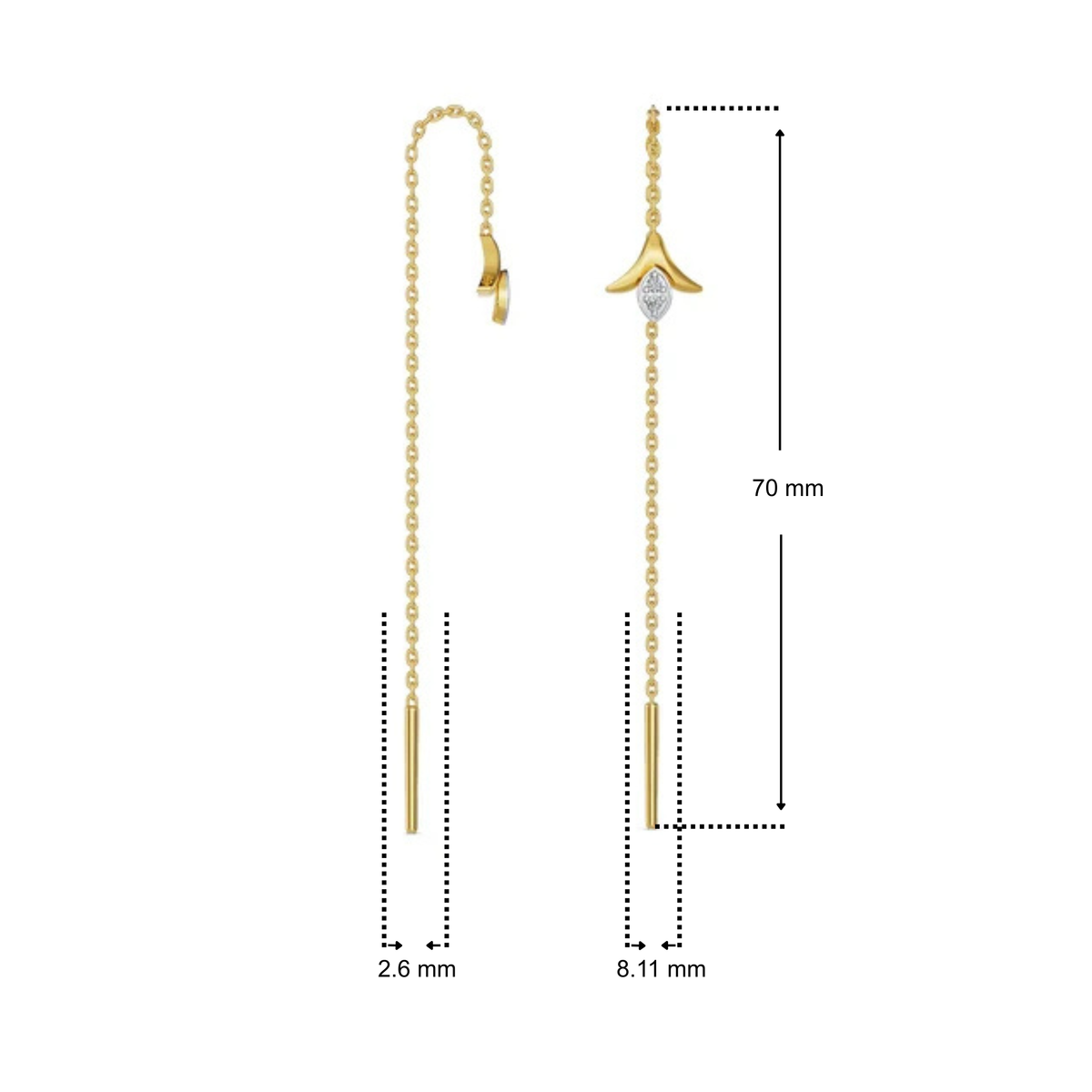 Sarayah Sui Dhaga Lab Grown Diamond Earrings