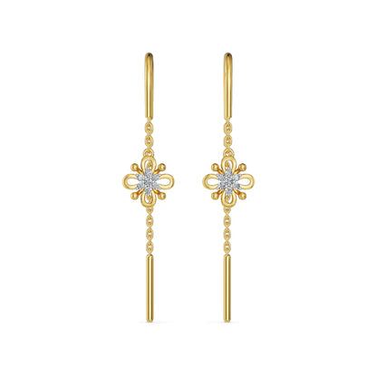 Lotus Sui Dhaga Lab Grown Diamond Earrings