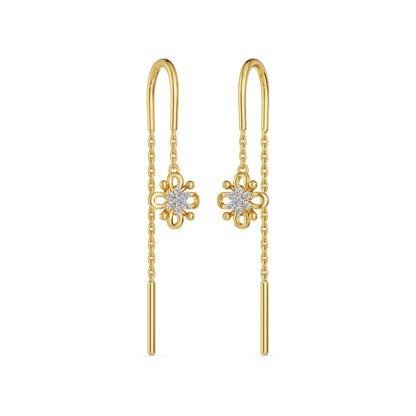 Lotus Sui Dhaga Lab Grown Diamond Earrings