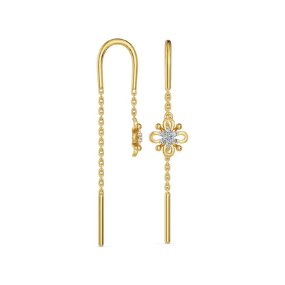 Lotus Sui Dhaga Lab Grown Diamond Earrings