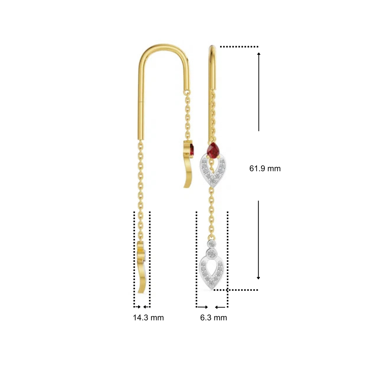 Rose Sui Dhaga Lab Grown Diamond Earrings