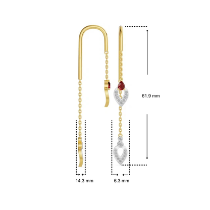 Rose Sui Dhaga Lab Grown Diamond Earrings