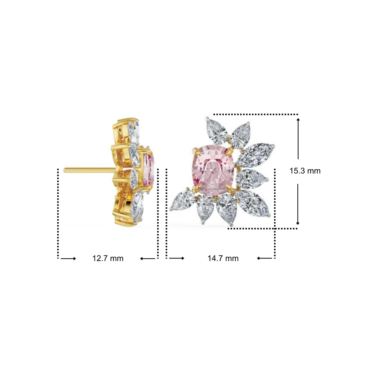 Pink Bloom Lab Grown Diamond Earrings