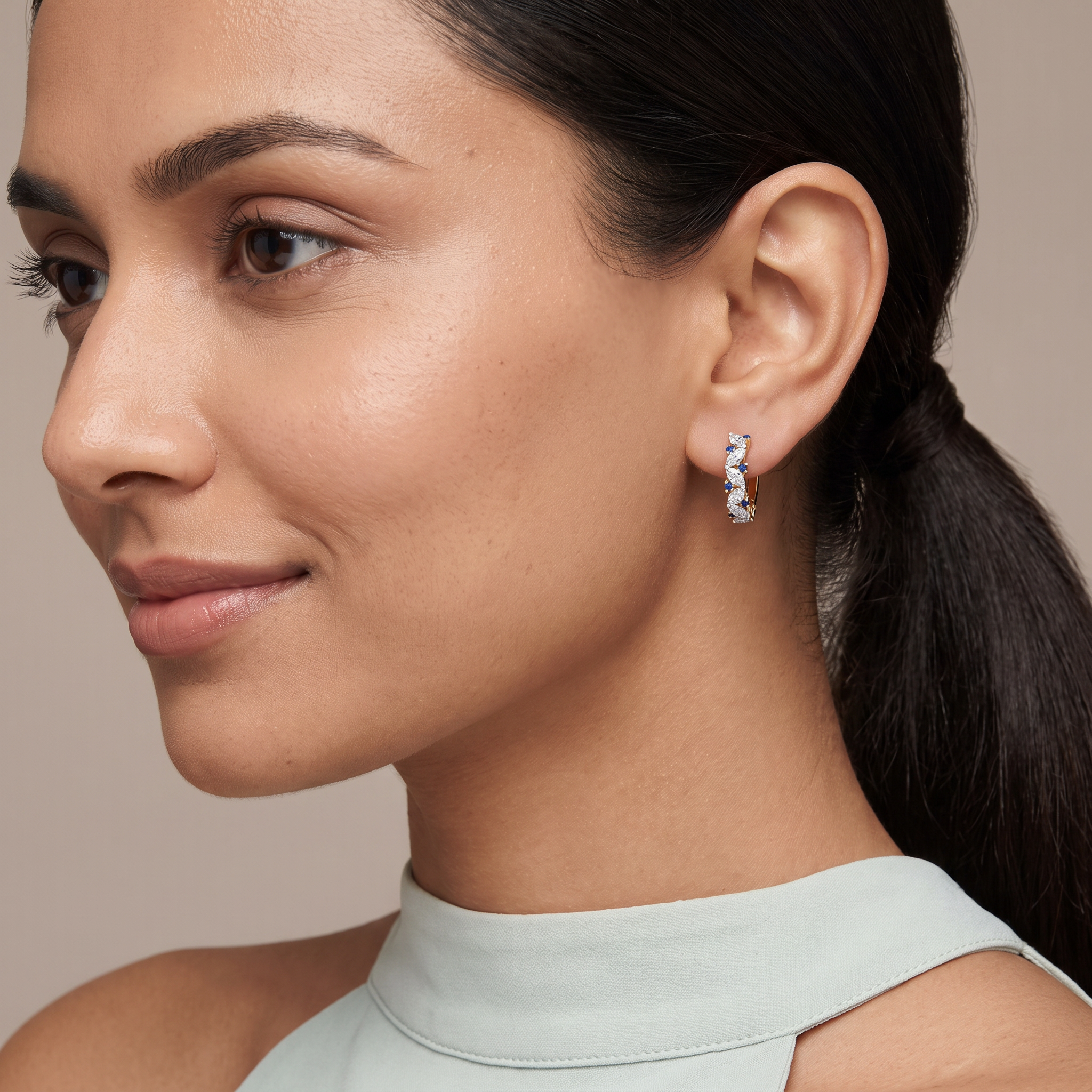 Marquise Glow Lab Grown Diamond Hoop Earrings