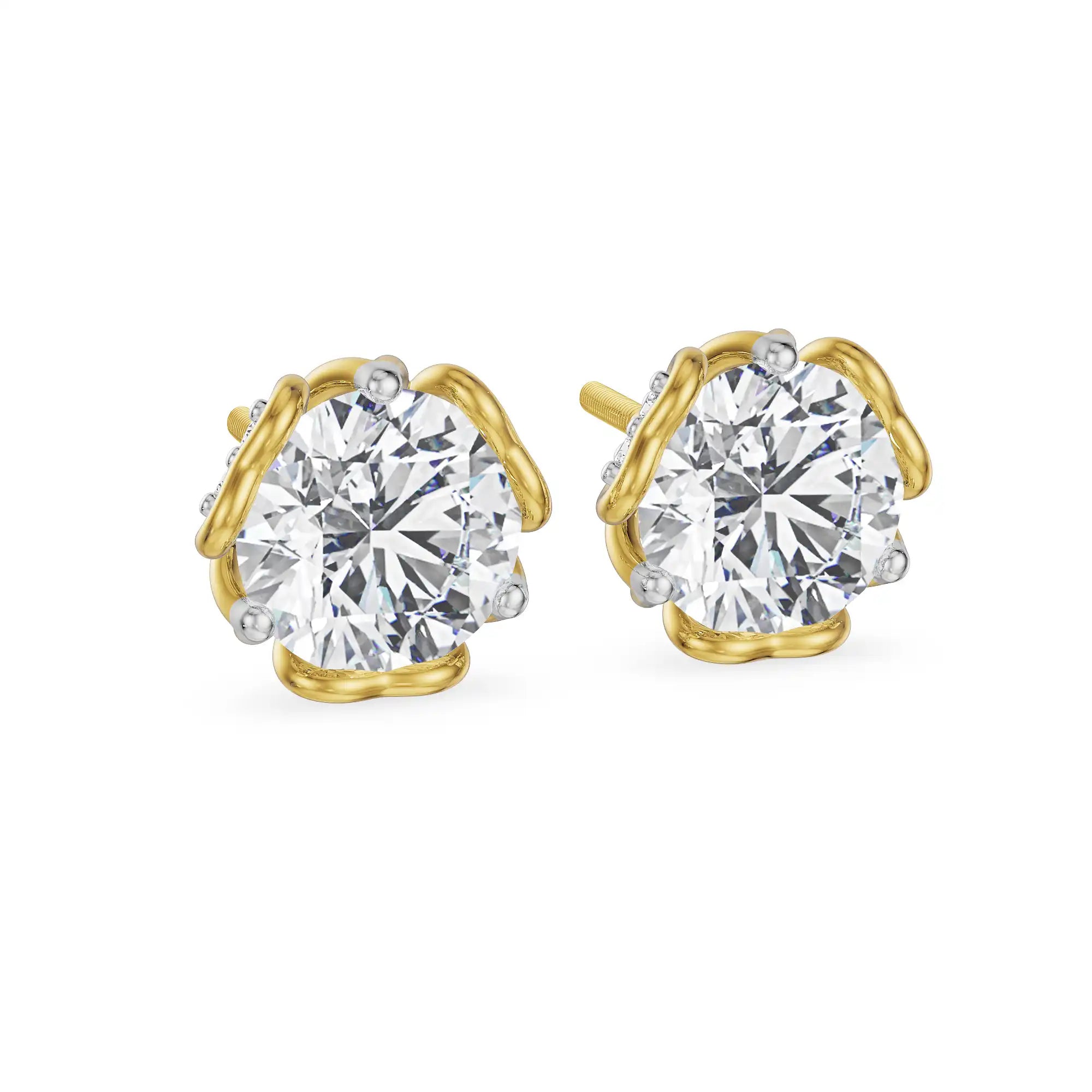 1 CT Love Heart Solitaire Lab Diamond Studs