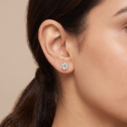 1 CT Love Heart Solitaire Lab Diamond Studs