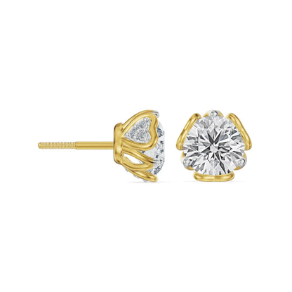 1 CT Love Heart Solitaire Lab Diamond Studs
