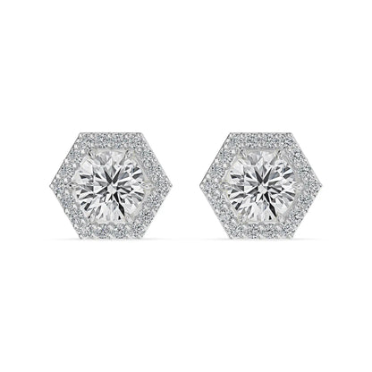 Hexa Halo Lab Grown Diamond Studs