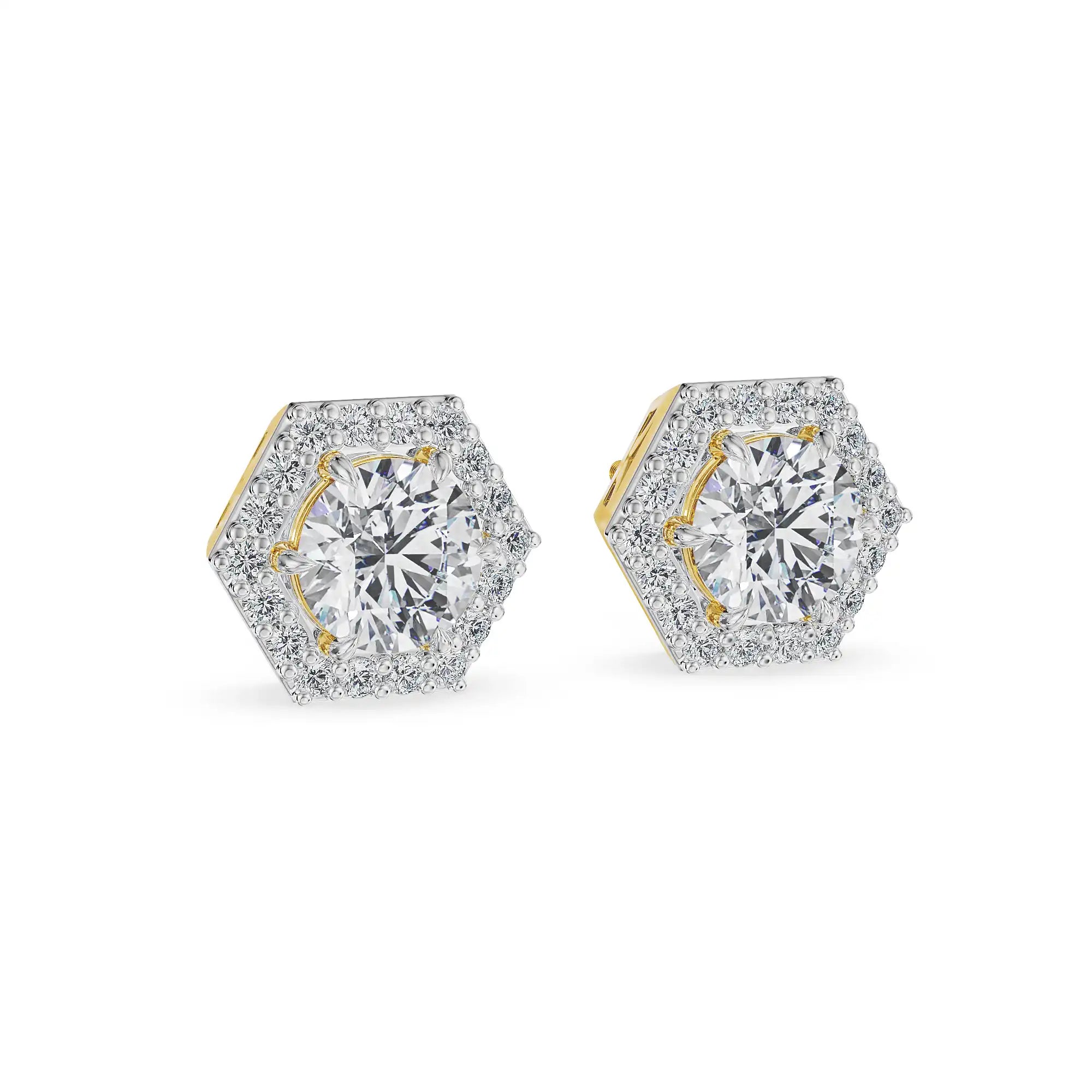 Hexa Halo Lab Grown Diamond Studs