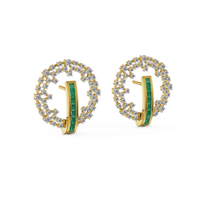 Emerald Orbit Lab Grown Diamond Earrings