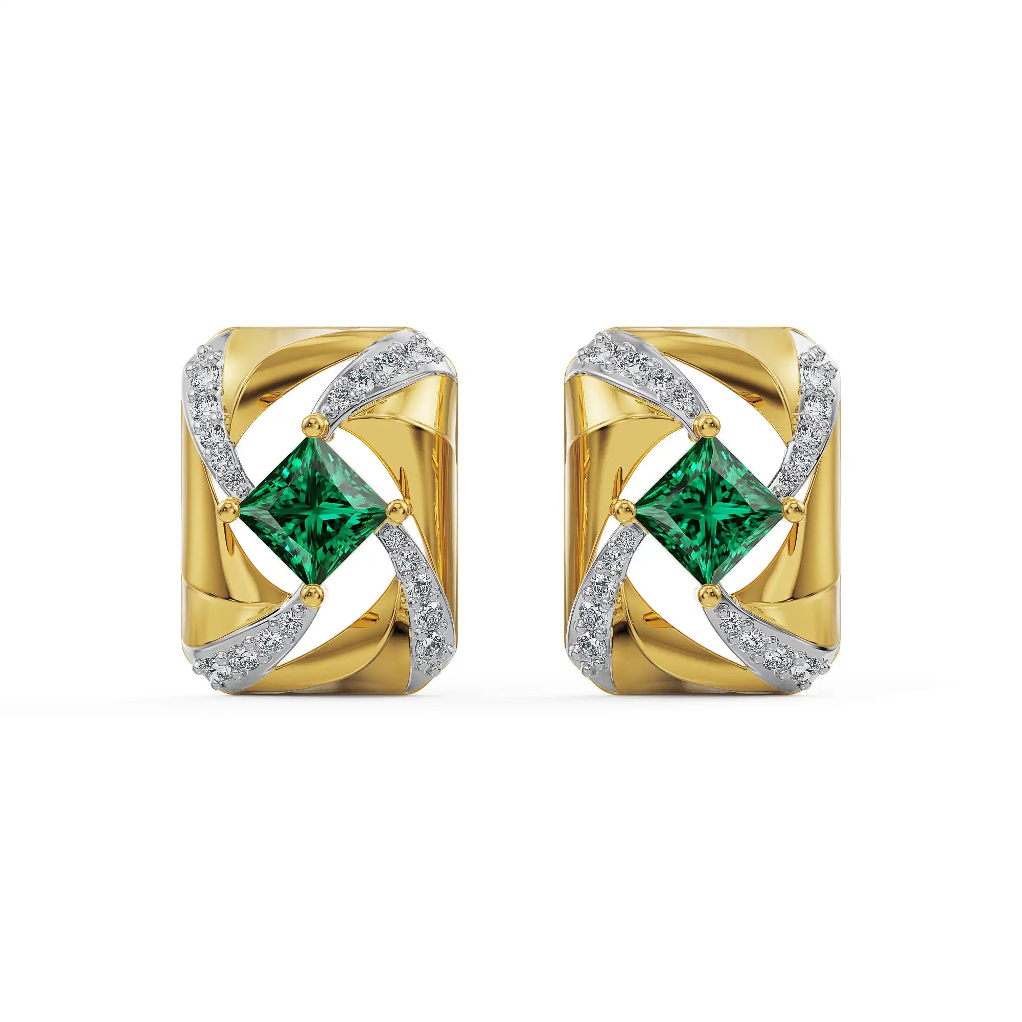 Royale Emerald Lab Grown Diamond Earrings