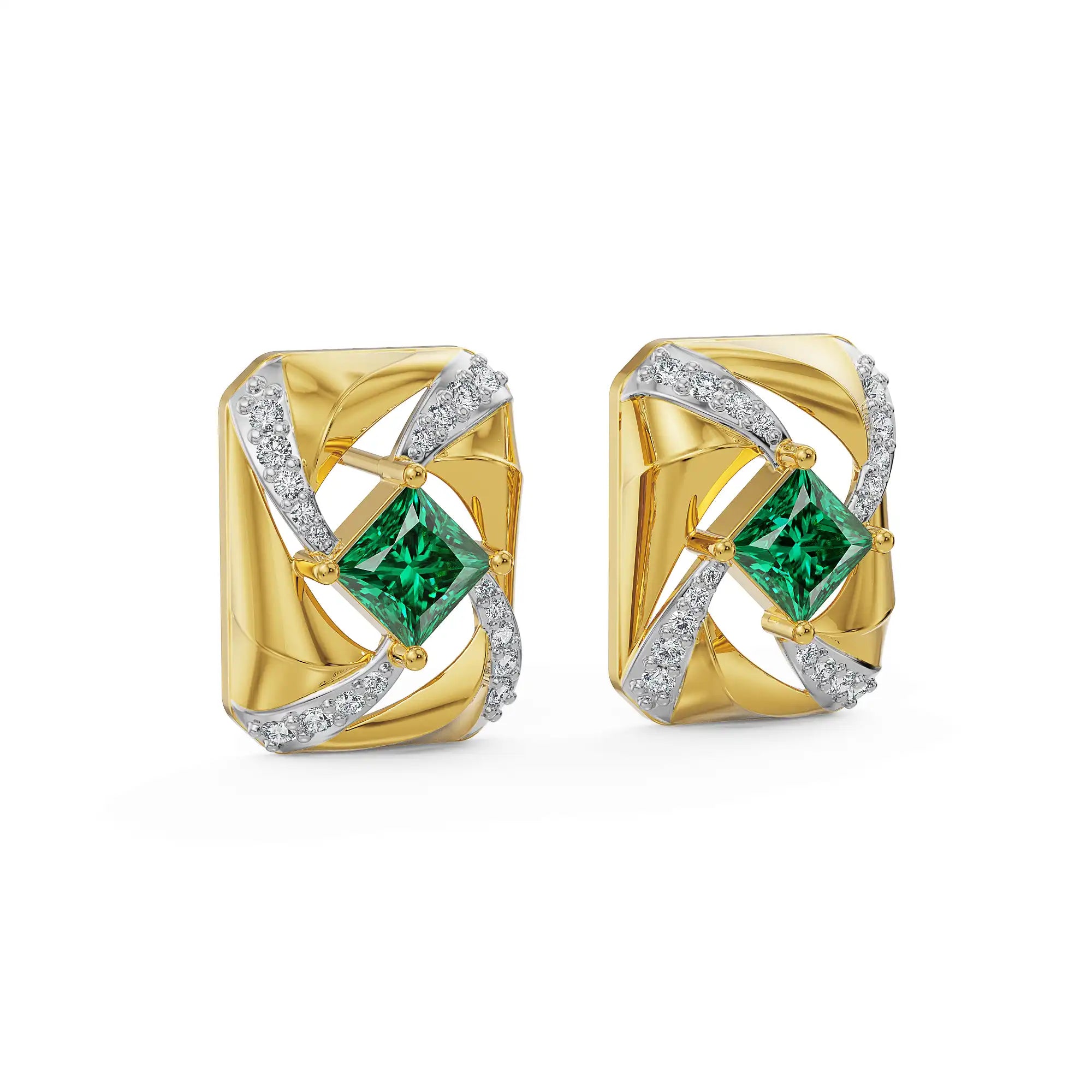 Royale Emerald Lab Grown Diamond Earrings