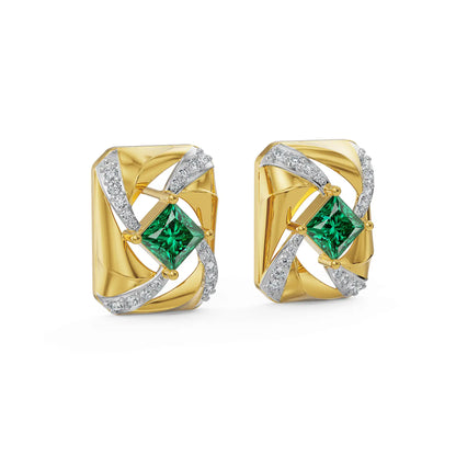 Royale Emerald Lab Grown Diamond Earrings