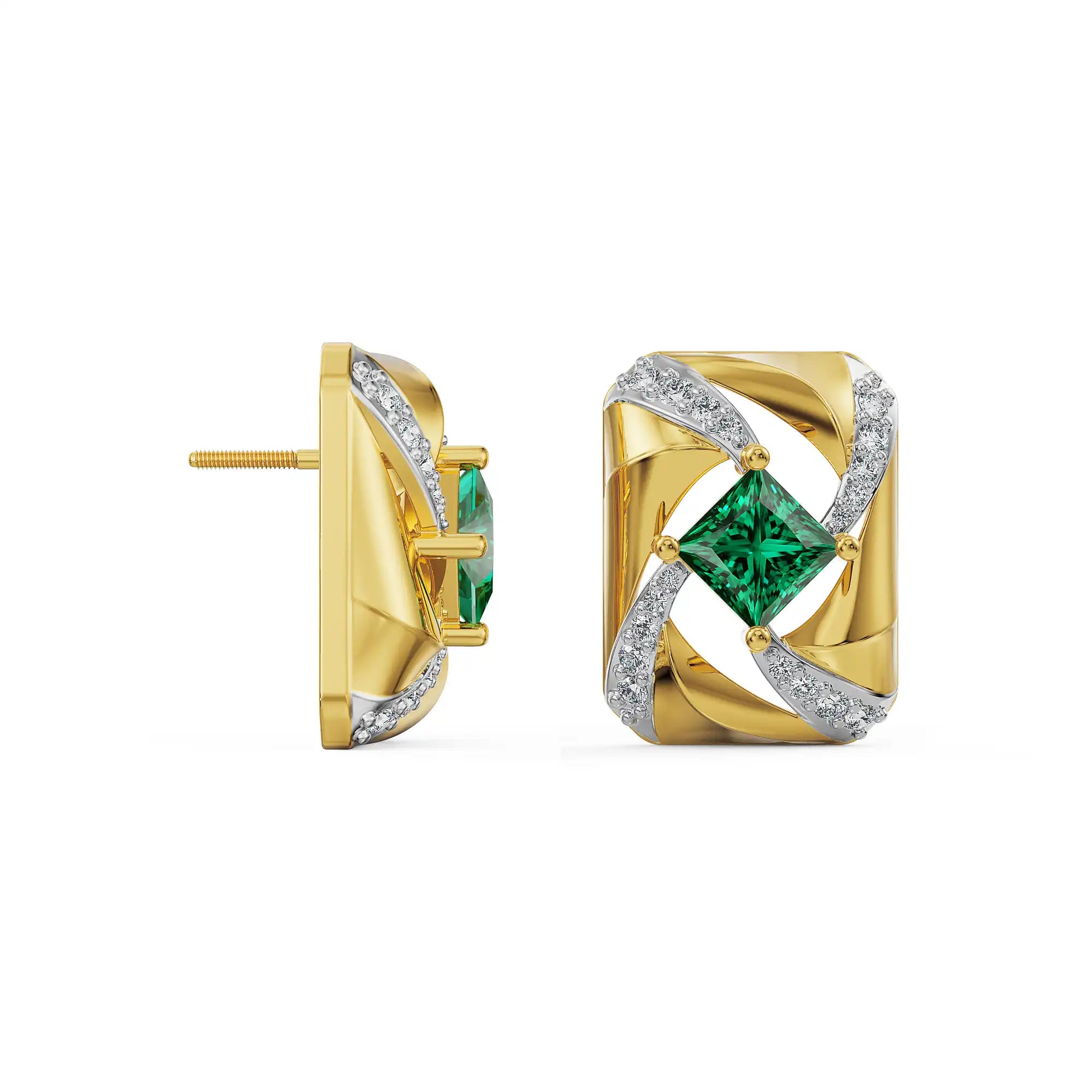 Royale Emerald Lab Grown Diamond Earrings